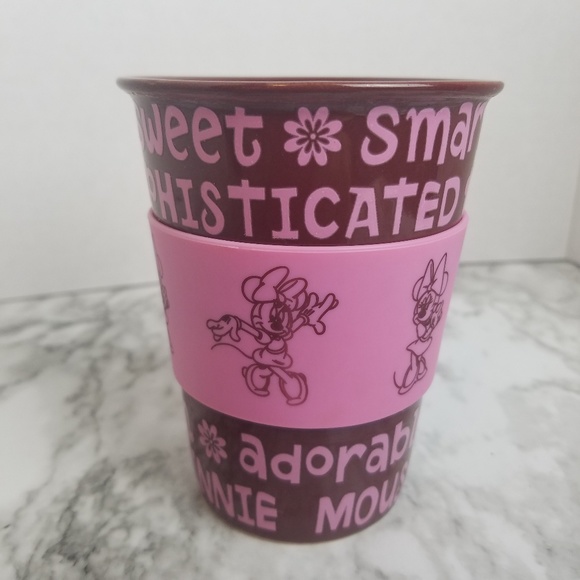 Disney Parks Minnie Coffee Tea Mug Pink Brown